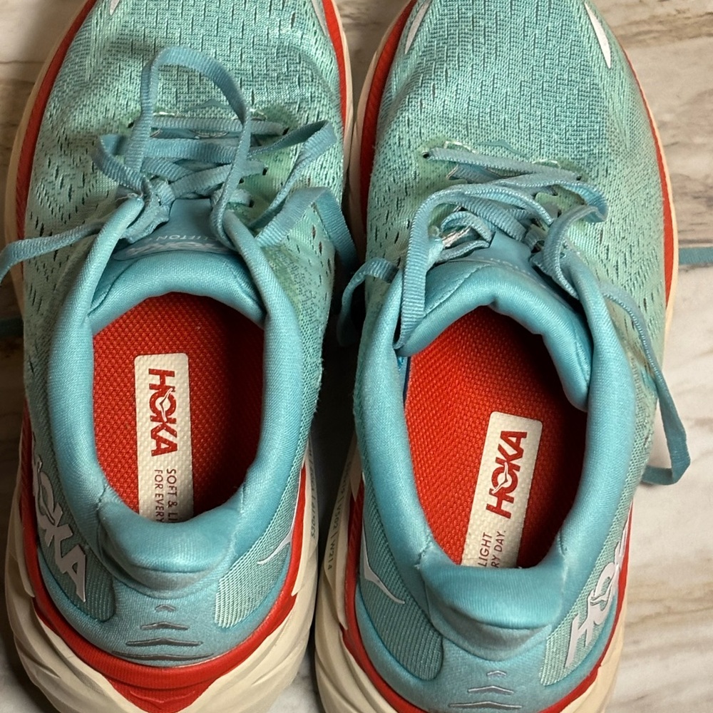 Hoka Clifton 8 Women’s Running Shoes Aqua Blue Size 7.5 - Picture 6 of 9